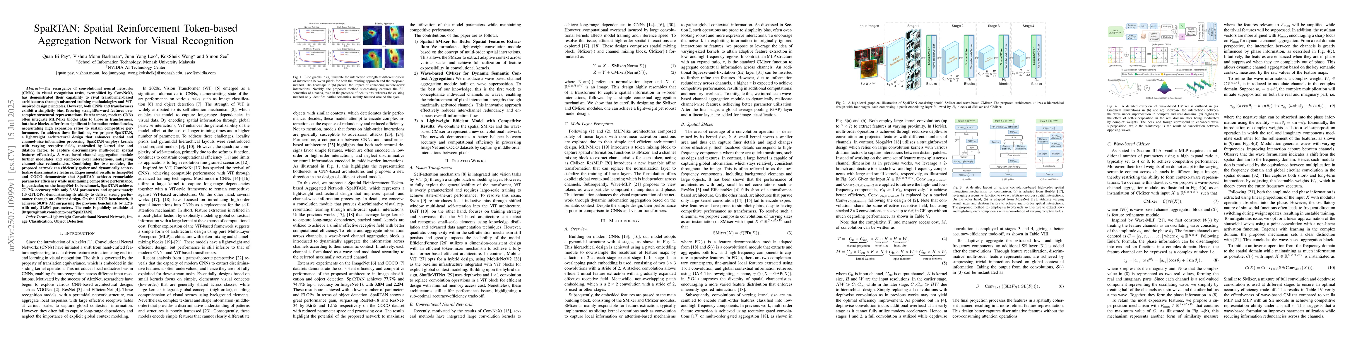 Thumbnail for SpaRTAN: Spatial Reinforcement Token-based Aggregation Network for
  Visual Recognition