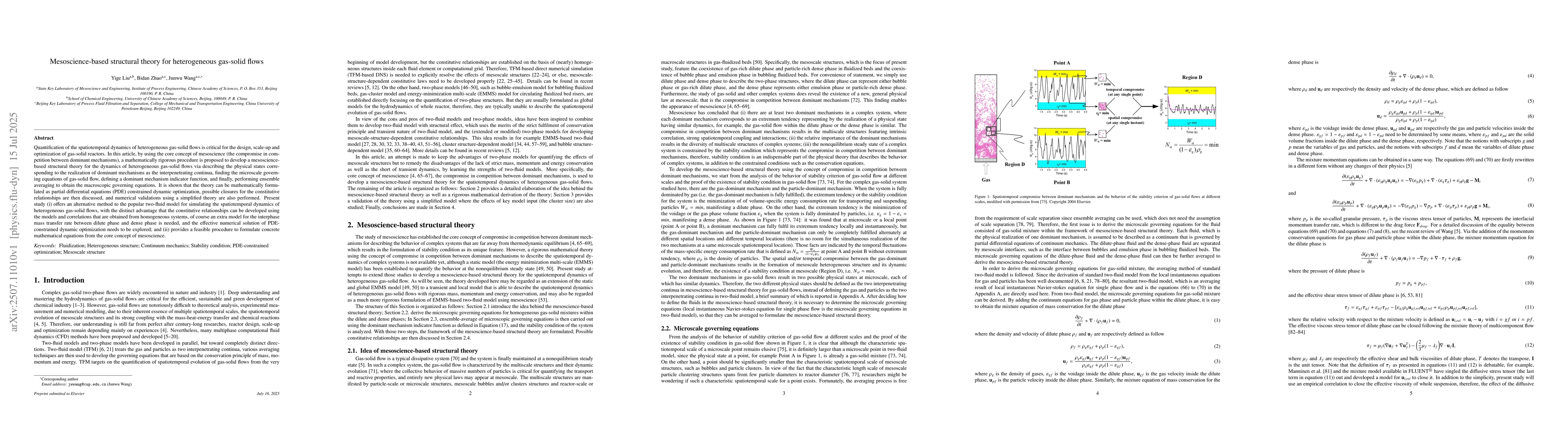 Thumbnail for Mesoscience-based structural theory for heterogeneous gas-solid flows