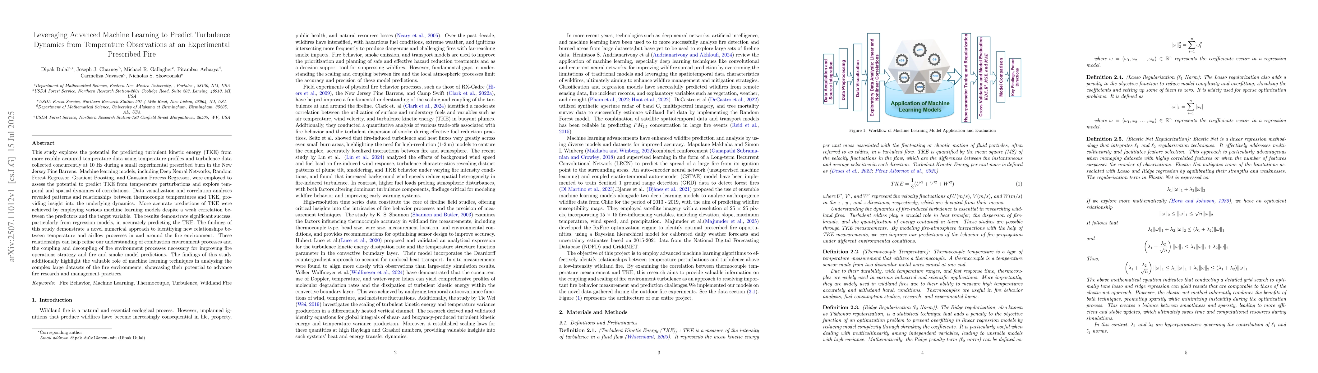 Thumbnail for Leveraging Advanced Machine Learning to Predict Turbulence Dynamics from
  Temperature Observations at an Experimental Prescribed Fire