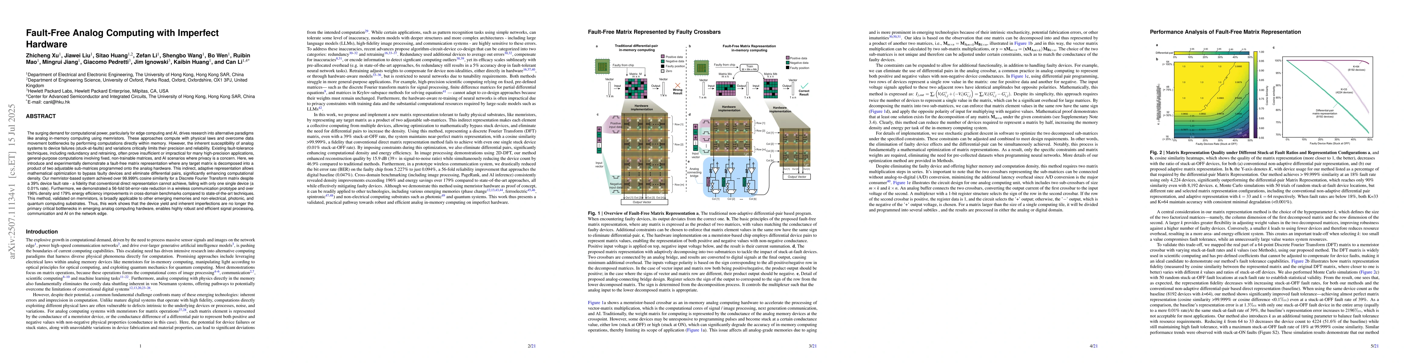 Thumbnail for Fault-Free Analog Computing with Imperfect Hardware