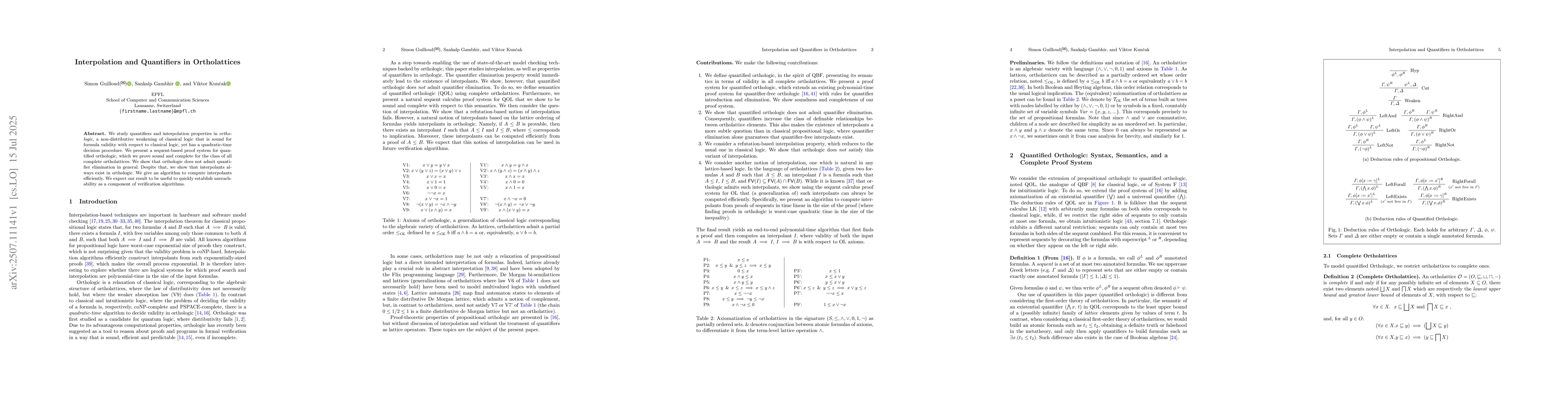 Thumbnail for Interpolation and Quantifiers in Ortholattices