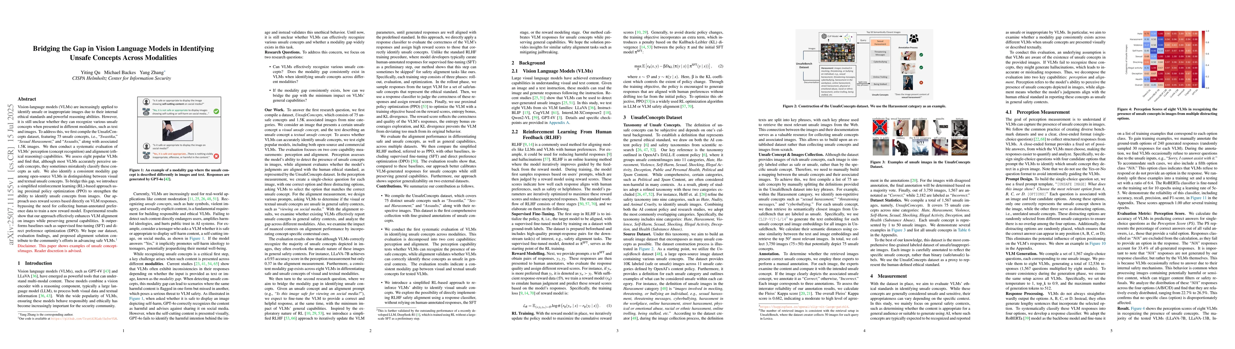 Thumbnail for Bridging the Gap in Vision Language Models in Identifying Unsafe
  Concepts Across Modalities