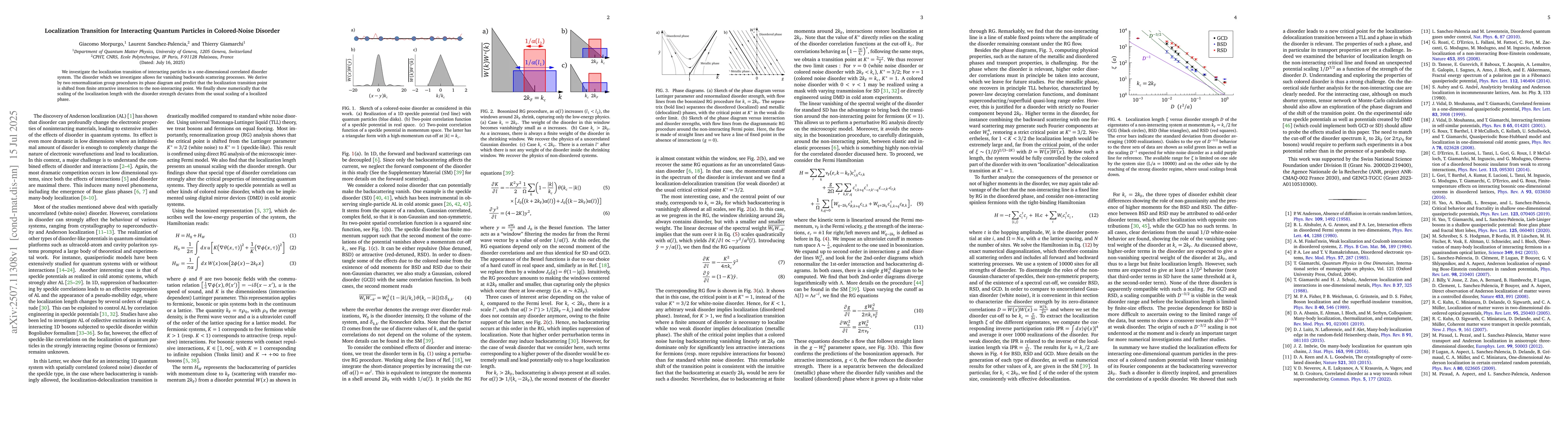 Thumbnail for Localization Transition for Interacting Quantum Particles in
  Colored-Noise Disorder
