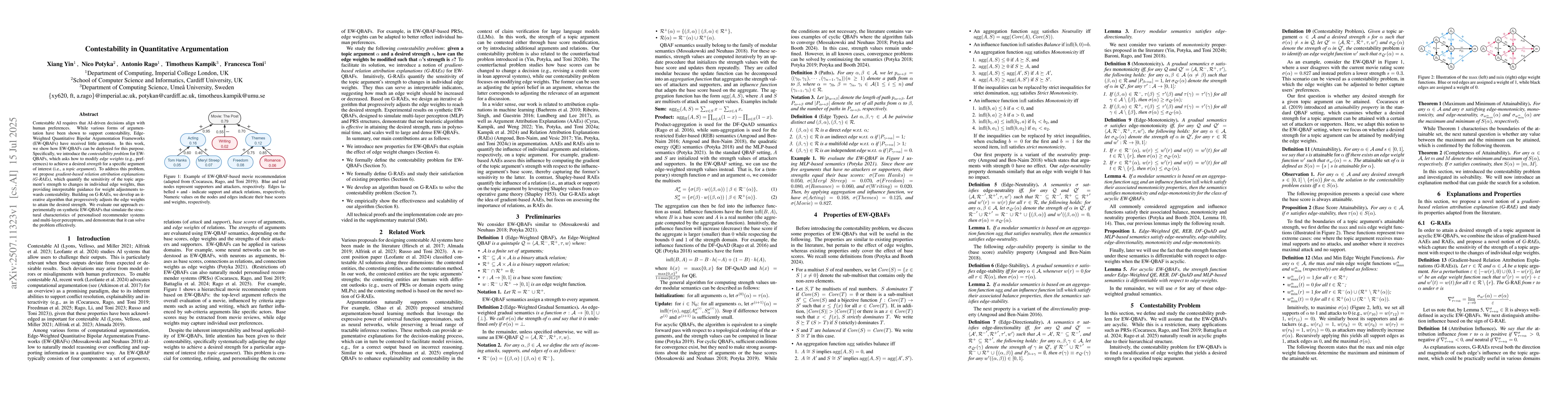 Thumbnail for Contestability in Quantitative Argumentation