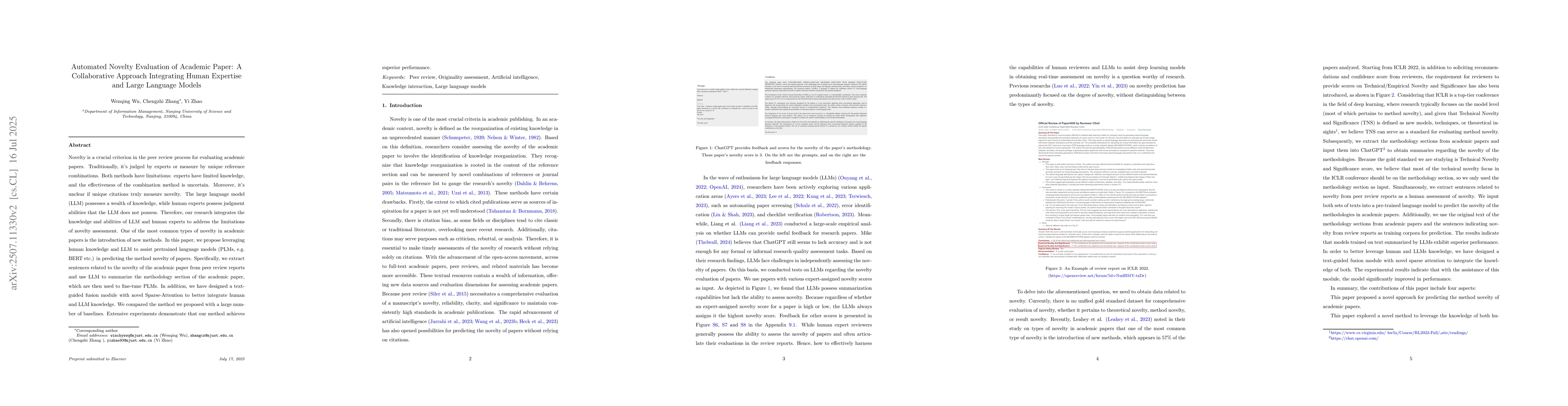 Thumbnail for Automated Novelty Evaluation of Academic Paper: A Collaborative Approach
  Integrating Human and Large Language Model Knowledge