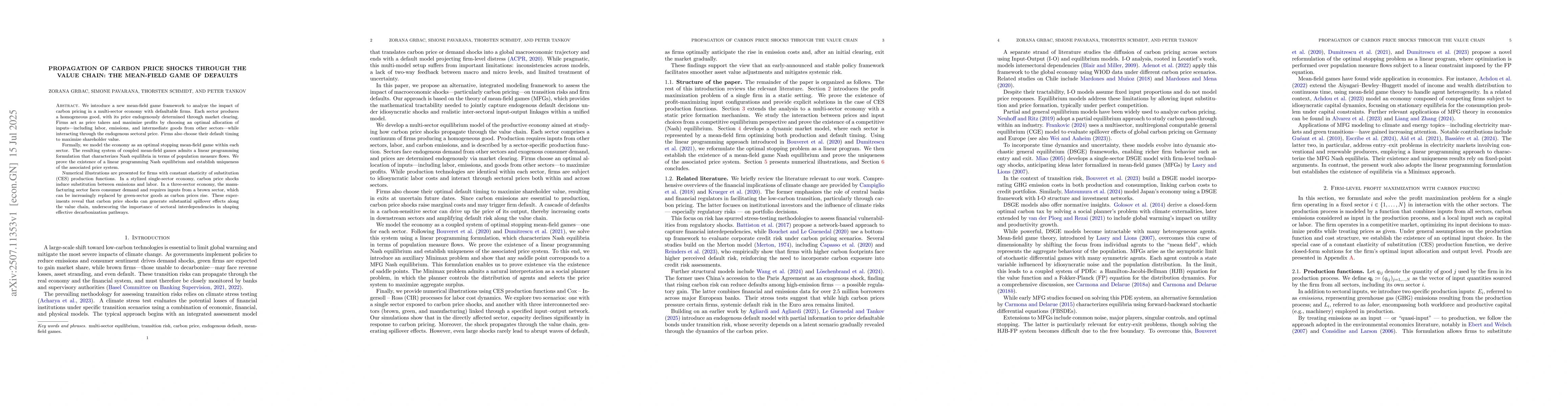 Thumbnail for Propagation of carbon price shocks through the value chain: the
  mean-field game of defaults