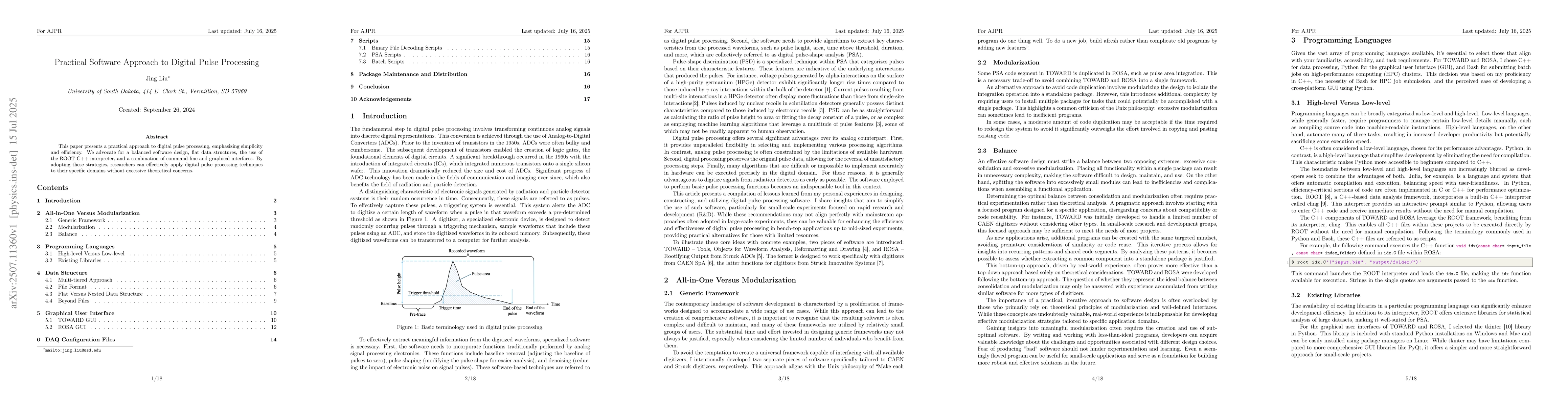 Thumbnail for Practical Software Approach to Digital Pulse Processing