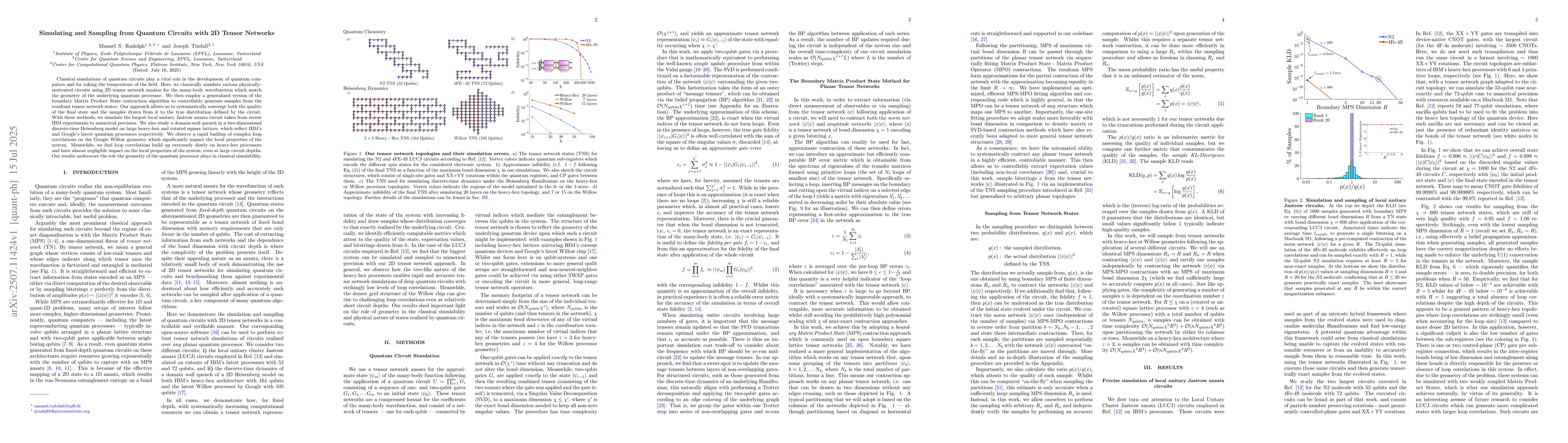 Thumbnail for Simulating and Sampling from Quantum Circuits with 2D Tensor Networks