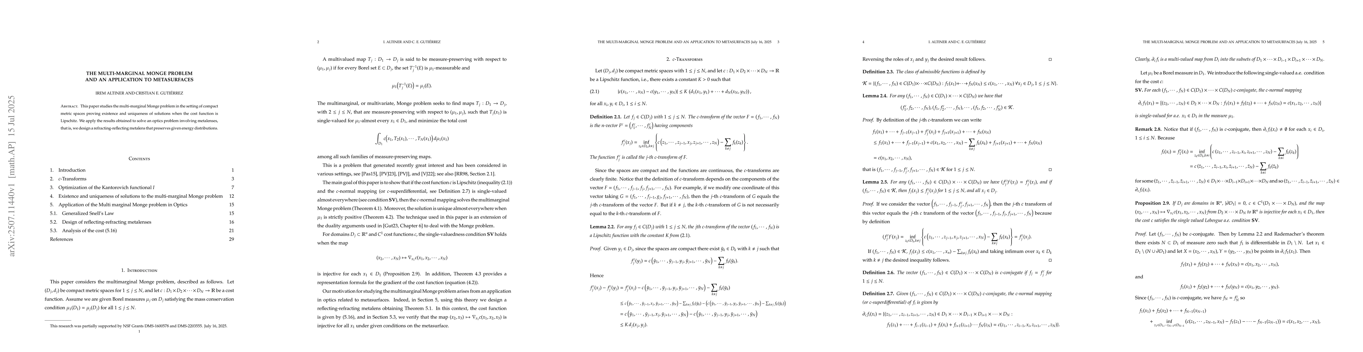 Thumbnail for The Multi-marginal Monge Problem and an Application to Metasurfaces