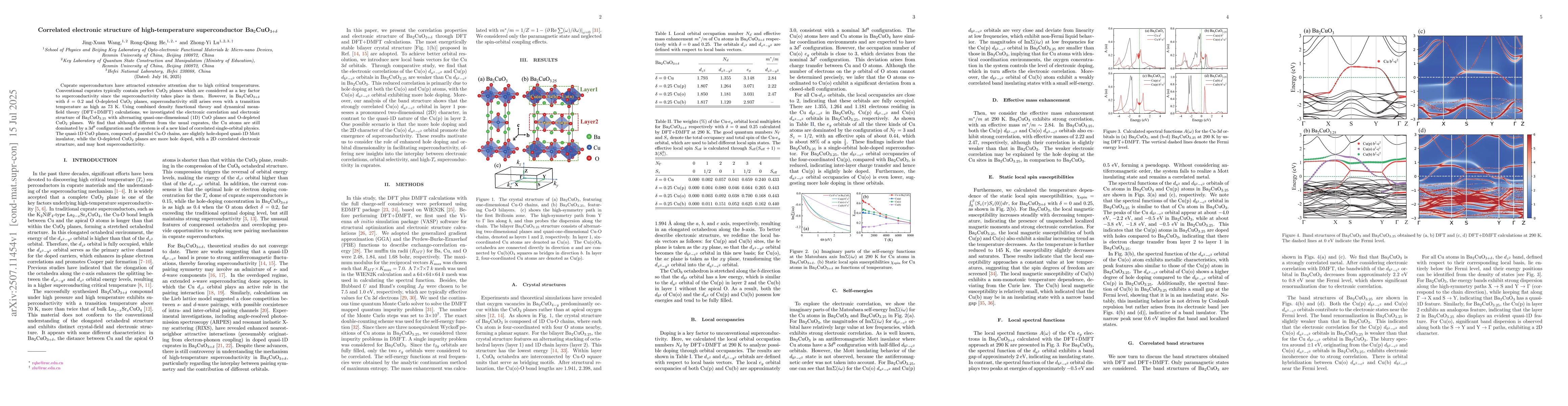 Thumbnail for Correlated electronic structure of high-temperature superconductor
  Ba$_2$CuO$_{3+δ}$