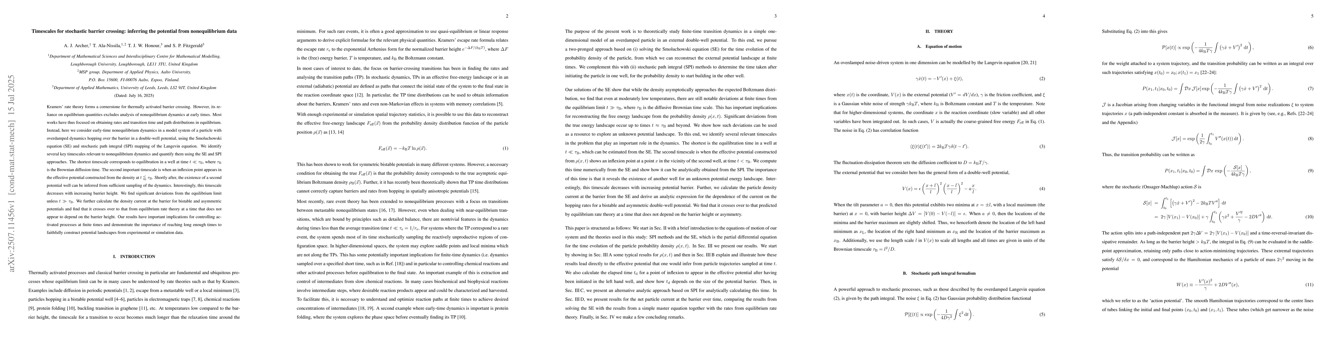 Thumbnail for Timescales for stochastic barrier crossing: inferring the potential from
  nonequilibrium data