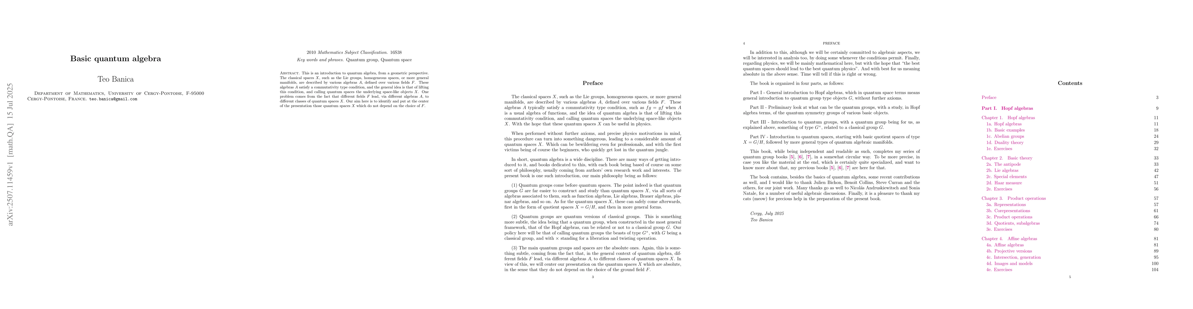Thumbnail for Basic quantum algebra