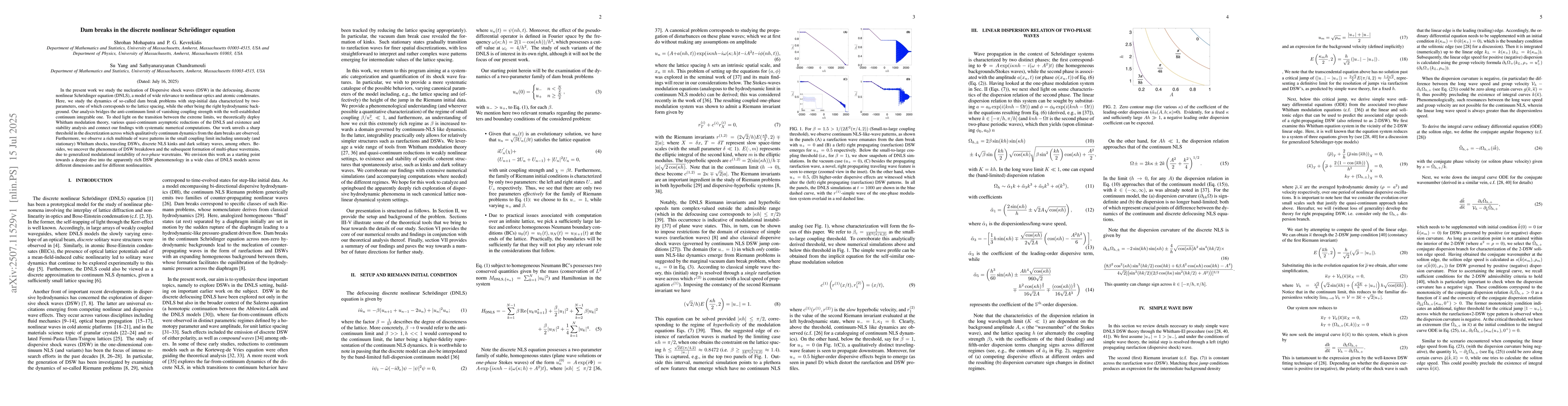 Thumbnail for Dam breaks in the discrete nonlinear Schrödinger equation