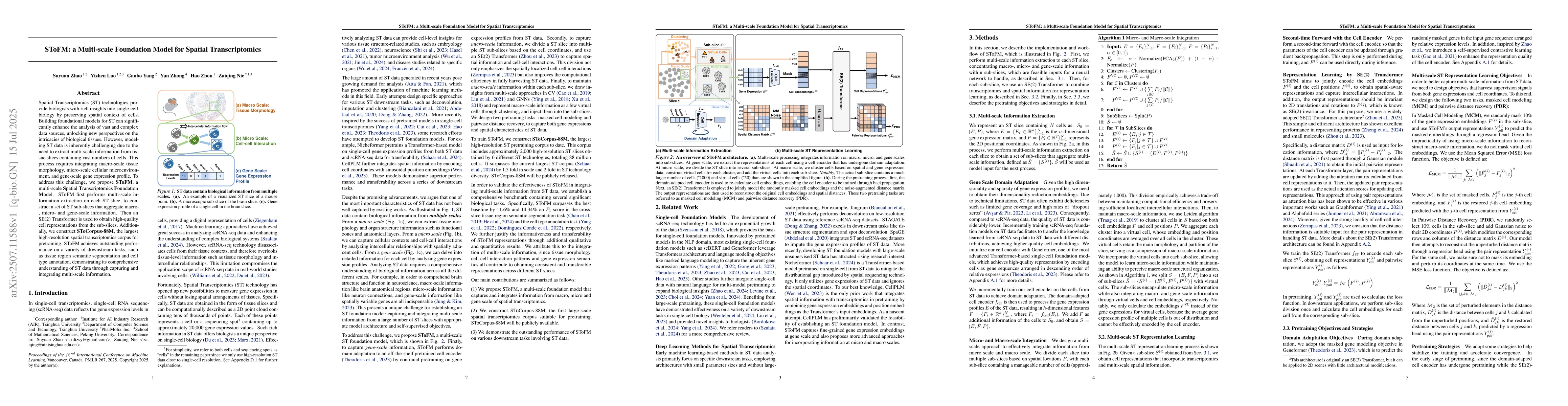 Thumbnail for SToFM: a Multi-scale Foundation Model for Spatial Transcriptomics