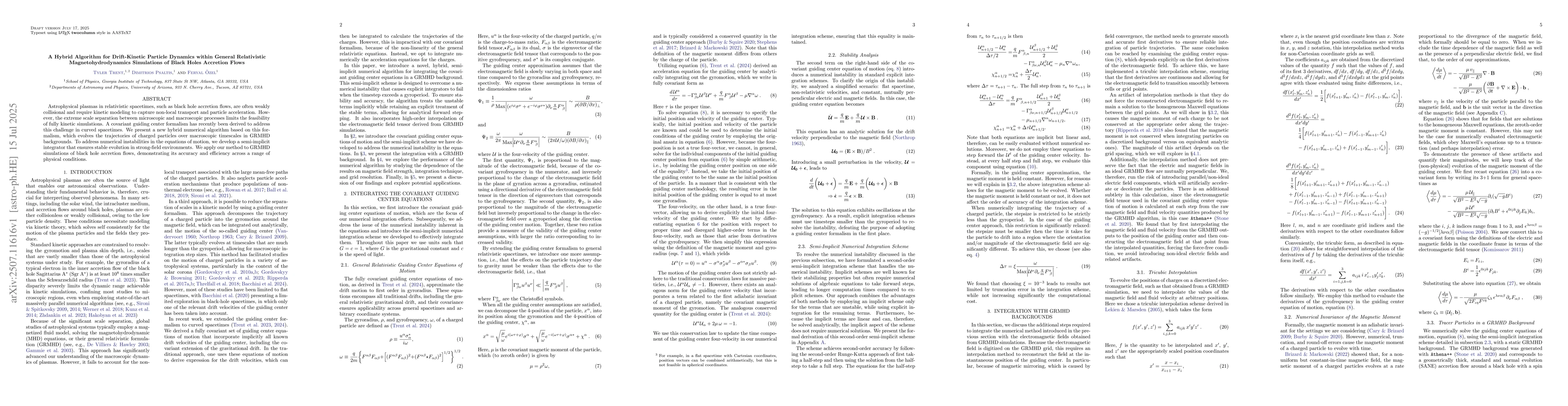 Thumbnail for A Hybrid Algorithm for Drift-Kinetic Particle Dynamics within General
  Relativistic Magnetohydrodynamics Simulations of Black Holes Accretion Flows