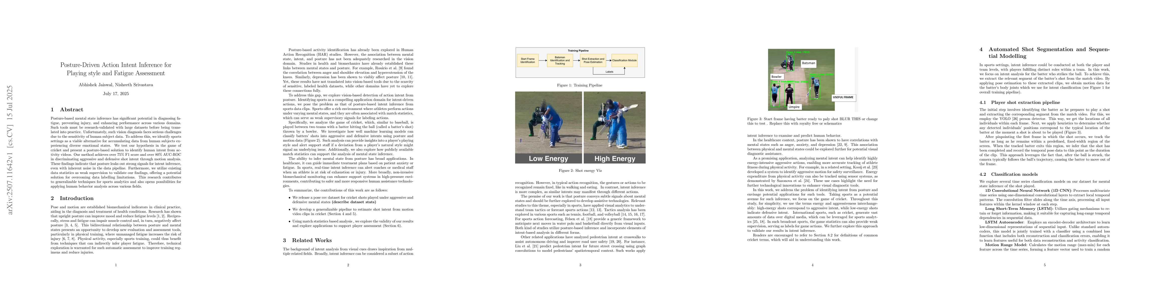 Thumbnail for Posture-Driven Action Intent Inference for Playing style and Fatigue
  Assessment