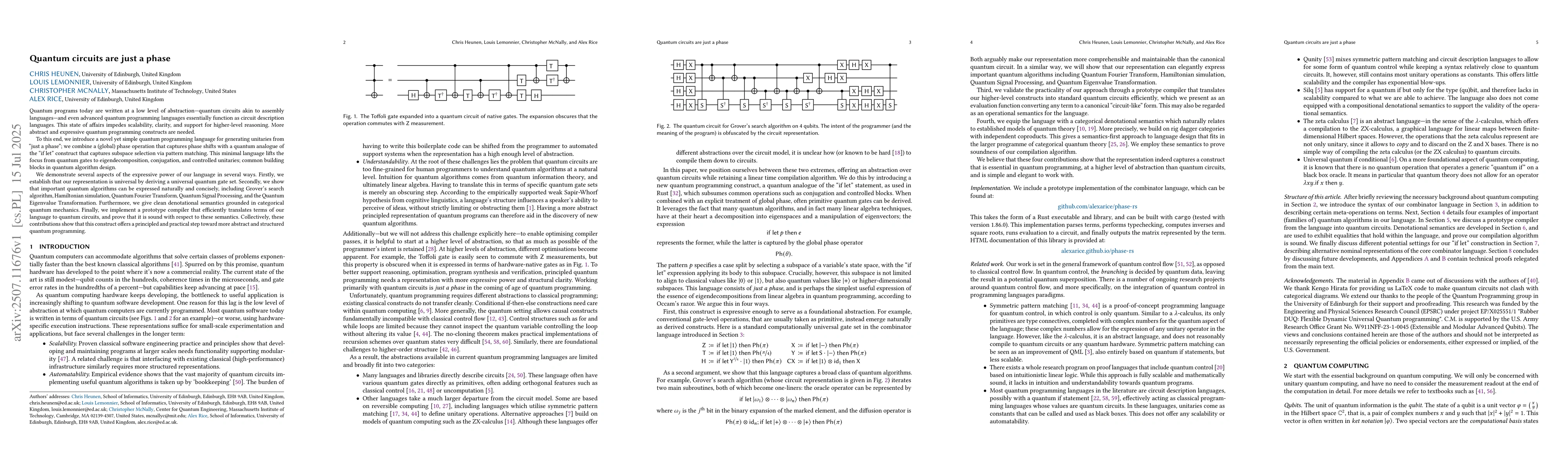 Thumbnail for Quantum circuits are just a phase