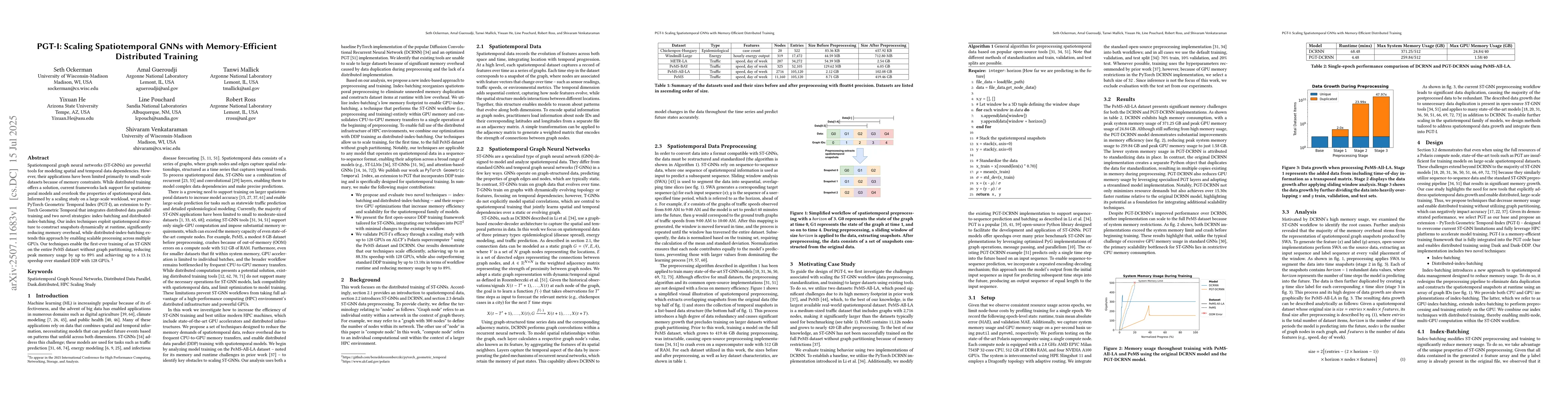 Thumbnail for PGT-I: Scaling Spatiotemporal GNNs with Memory-Efficient Distributed
  Training