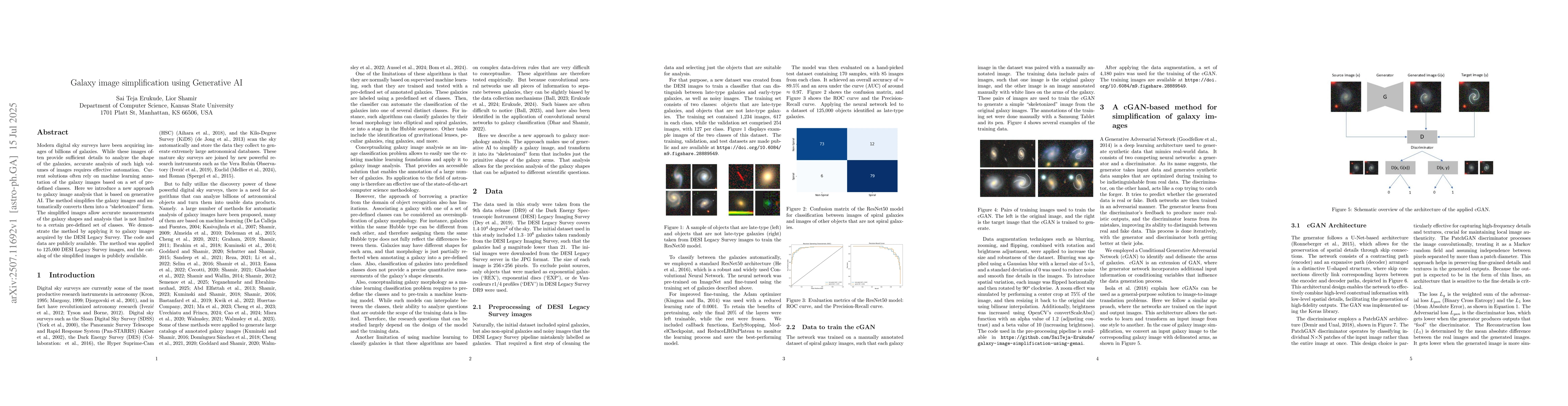 Thumbnail for Galaxy image simplification using Generative AI