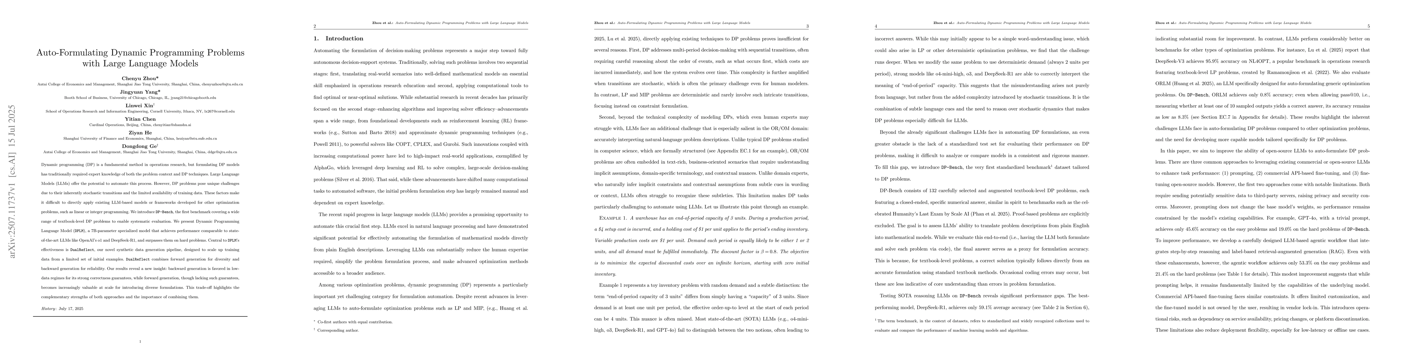 Thumbnail for Auto-Formulating Dynamic Programming Problems with Large Language Models