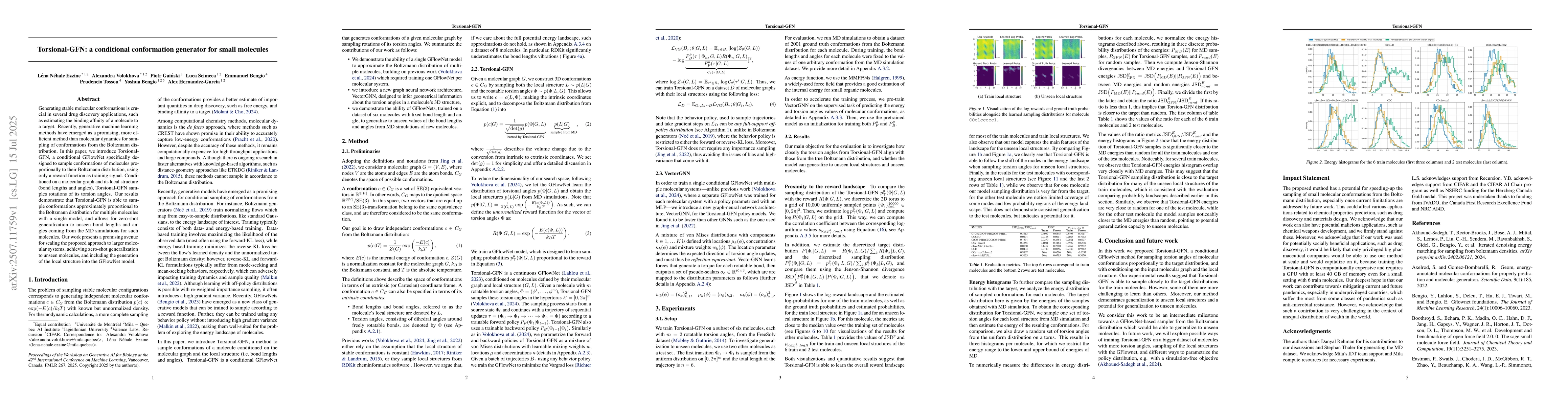 Thumbnail for Torsional-GFN: a conditional conformation generator for small molecules
