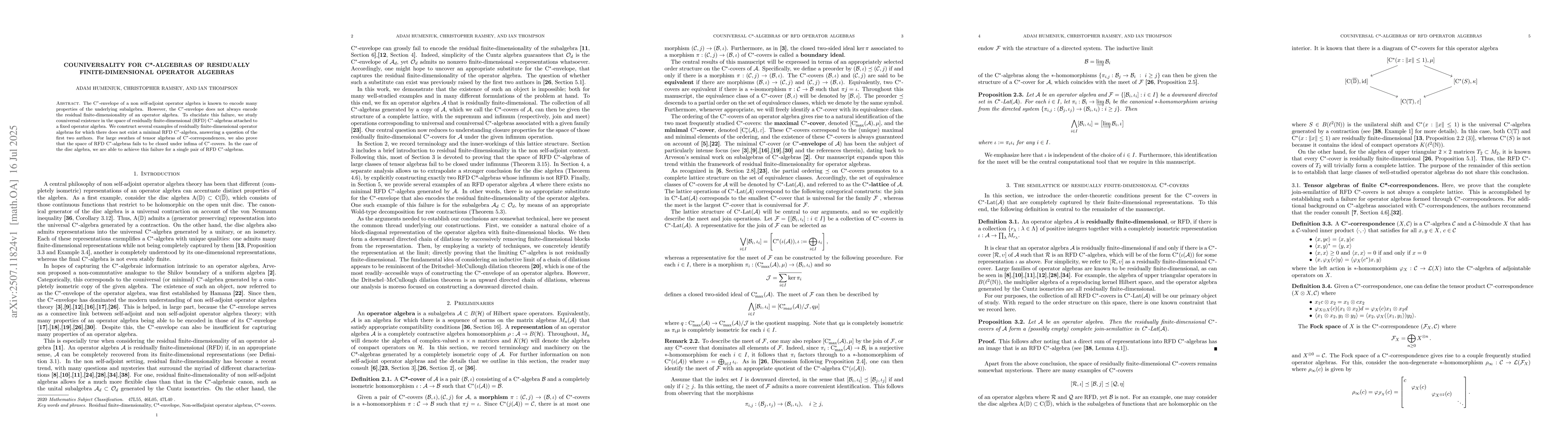 Thumbnail for Couniversality for C*-algebras of residually finite-dimensional operator
  algebras