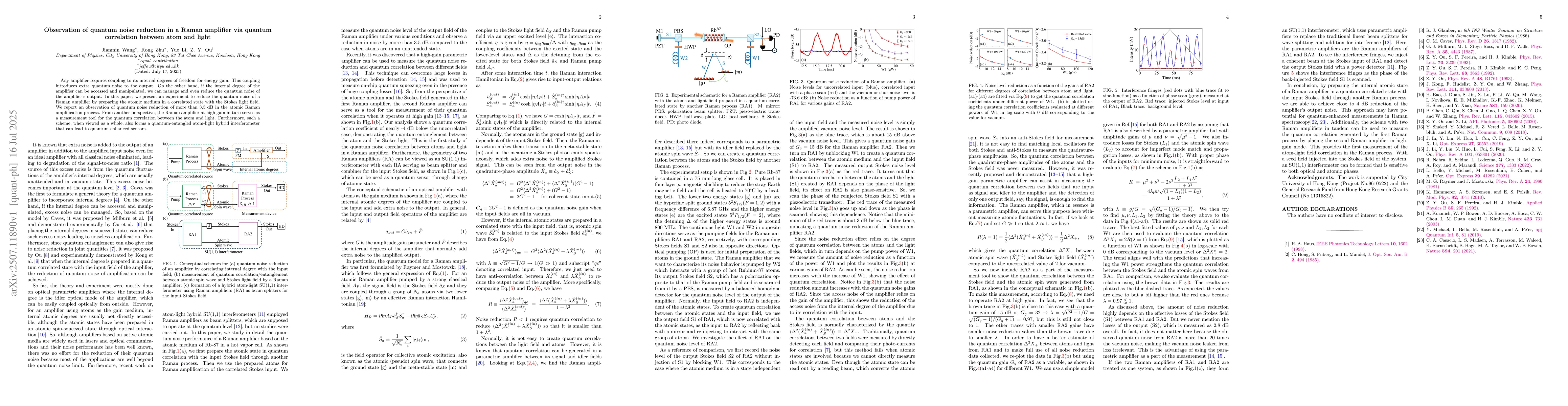 Thumbnail for Observation of quantum noise reduction in a Raman amplifier via quantum
  correlation between atom and light