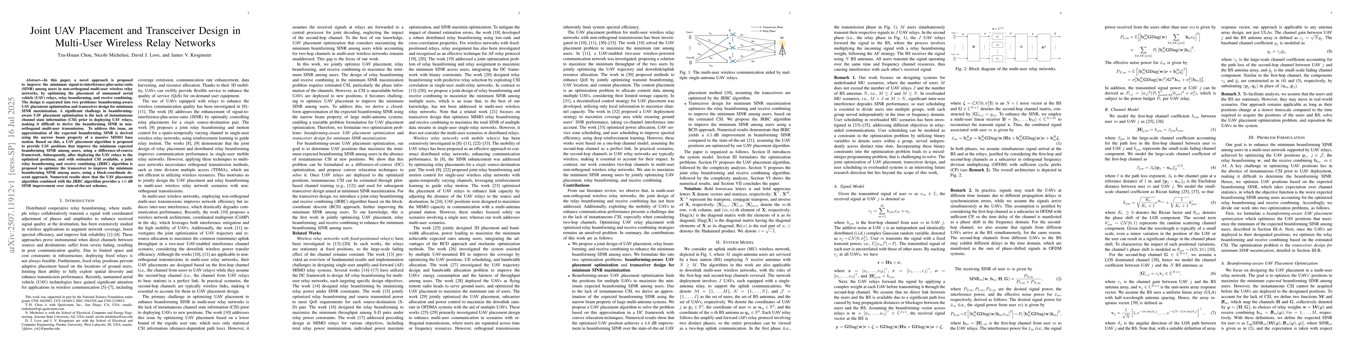 Thumbnail for Joint UAV Placement and Transceiver Design in Multi-User Wireless Relay
  Networks