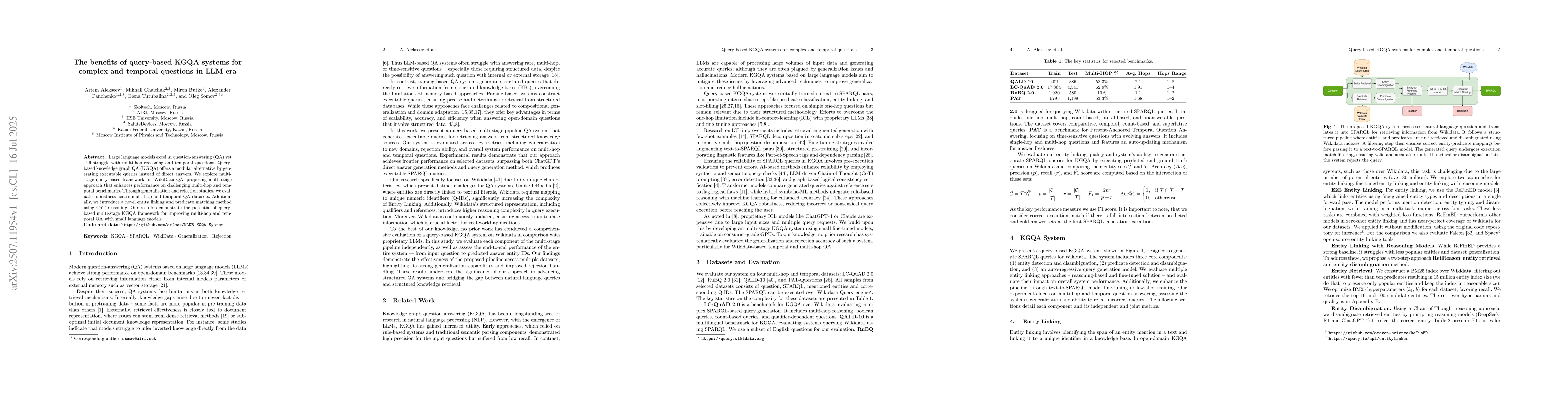 Thumbnail for The benefits of query-based KGQA systems for complex and temporal
  questions in LLM era