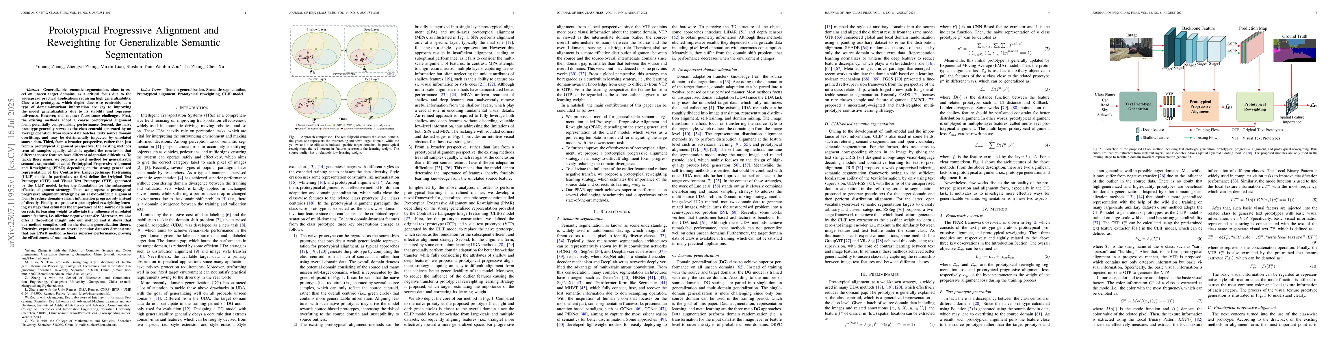 Thumbnail for Prototypical Progressive Alignment and Reweighting for Generalizable
  Semantic Segmentation