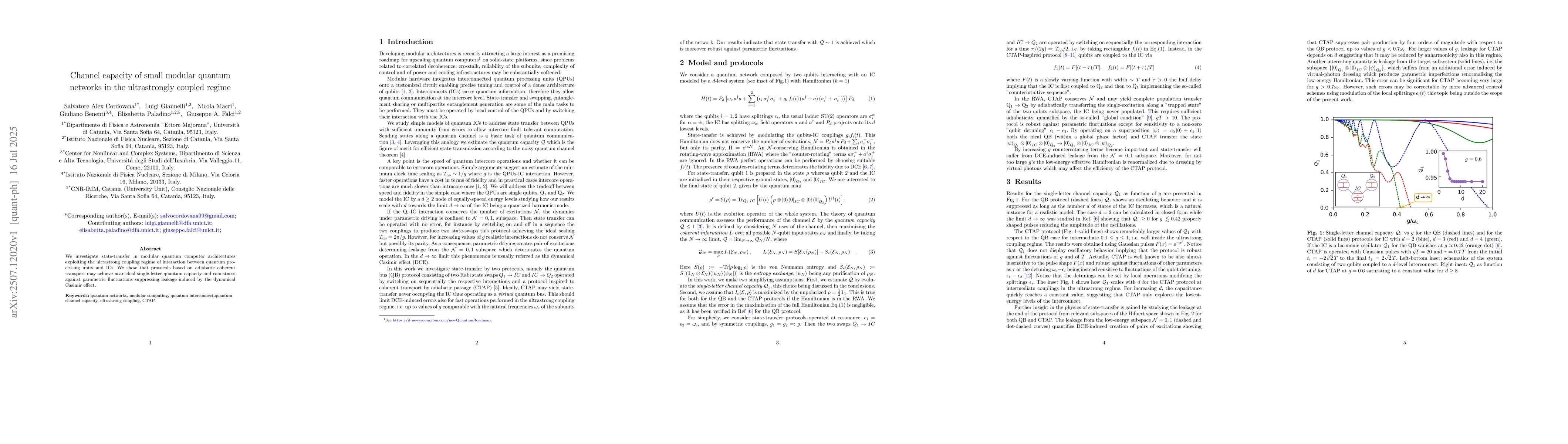 Thumbnail for Channel capacity of small modular quantum networks in the ultrastrongly
  coupled regime