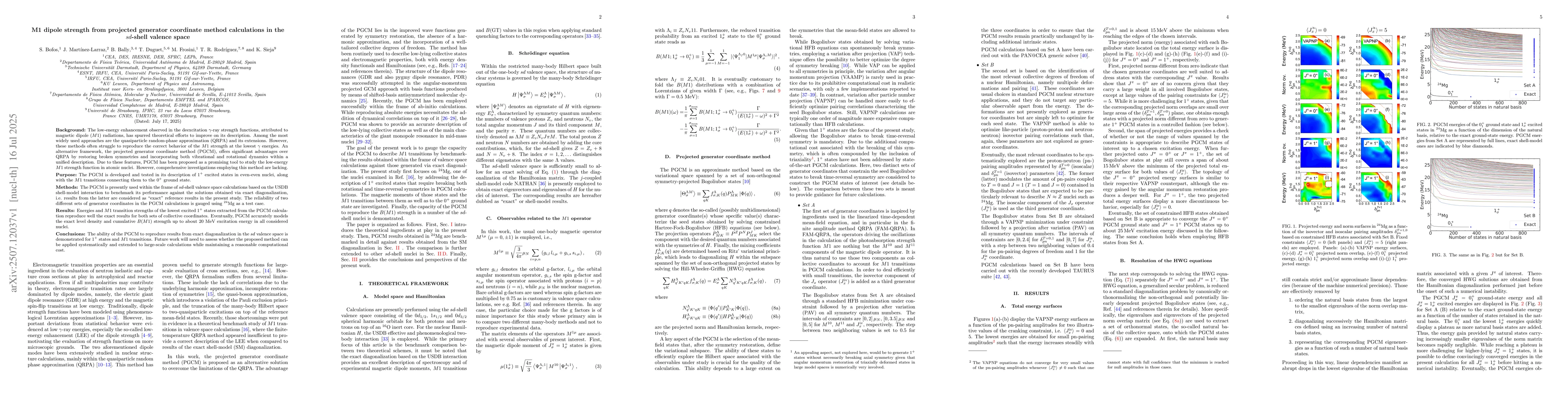 Thumbnail for M1 dipole strength from projected generator coordinate method
  calculations in the sd-shell valence space