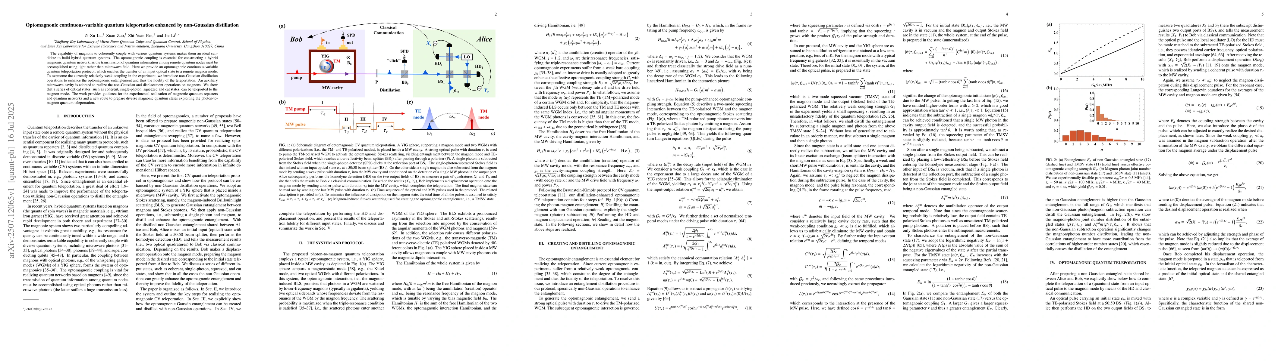 Thumbnail for Optomagnonic continuous-variable quantum teleportation enhanced by
  non-Gaussian distillation