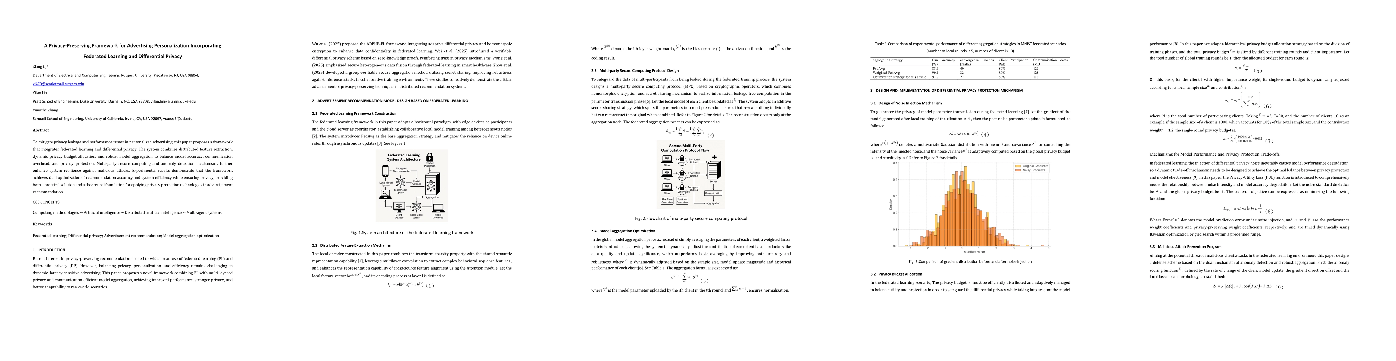 Thumbnail for A Privacy-Preserving Framework for Advertising Personalization
  Incorporating Federated Learning and Differential Privacy