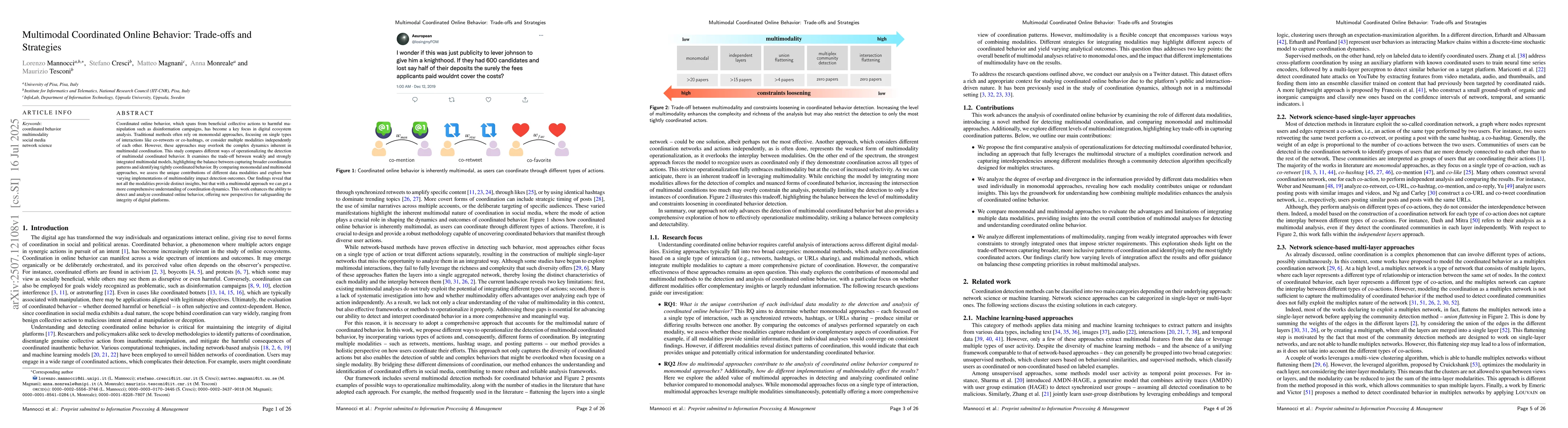 Thumbnail for Multimodal Coordinated Online Behavior: Trade-offs and Strategies