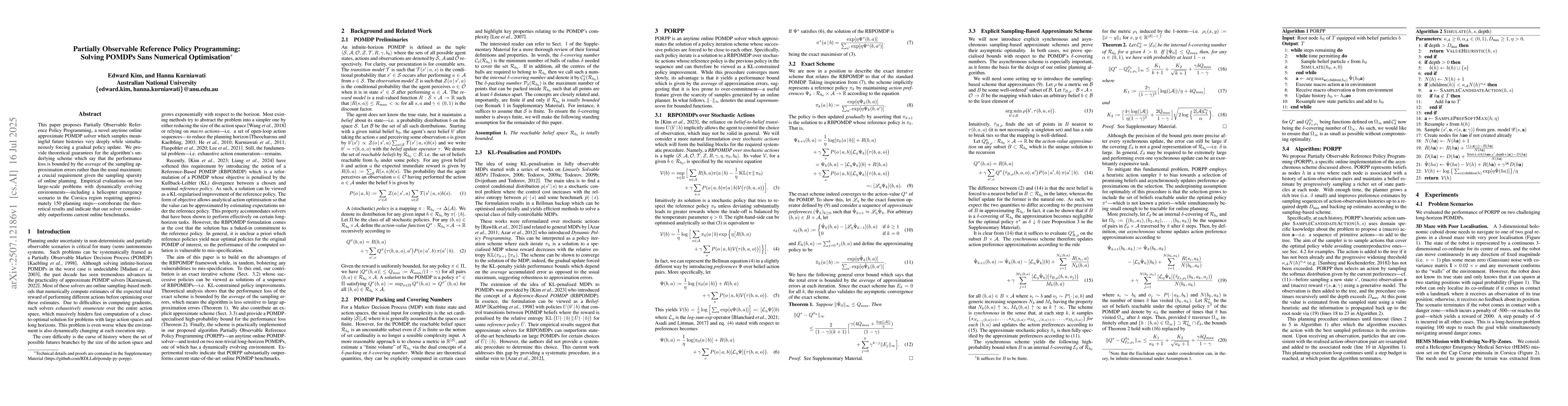 Thumbnail for Partially Observable Reference Policy Programming: Solving POMDPs Sans
  Numerical Optimisation