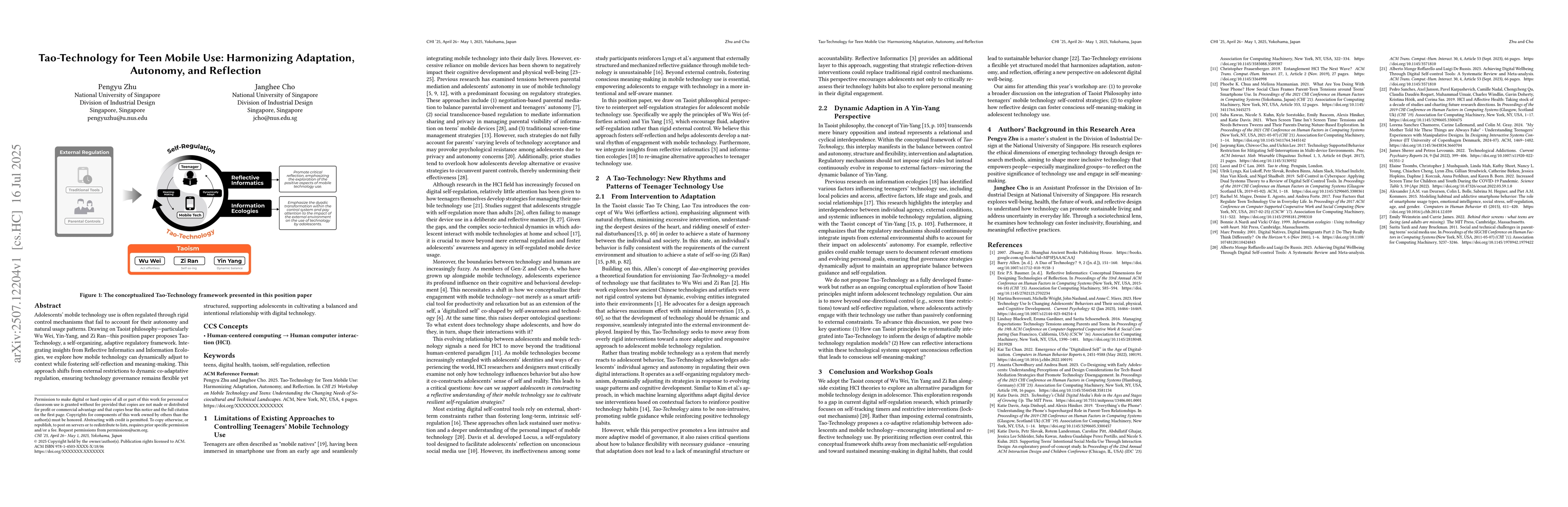 Thumbnail for Tao-Technology for Teen Mobile Use: Harmonizing Adaptation, Autonomy,
  and Reflection