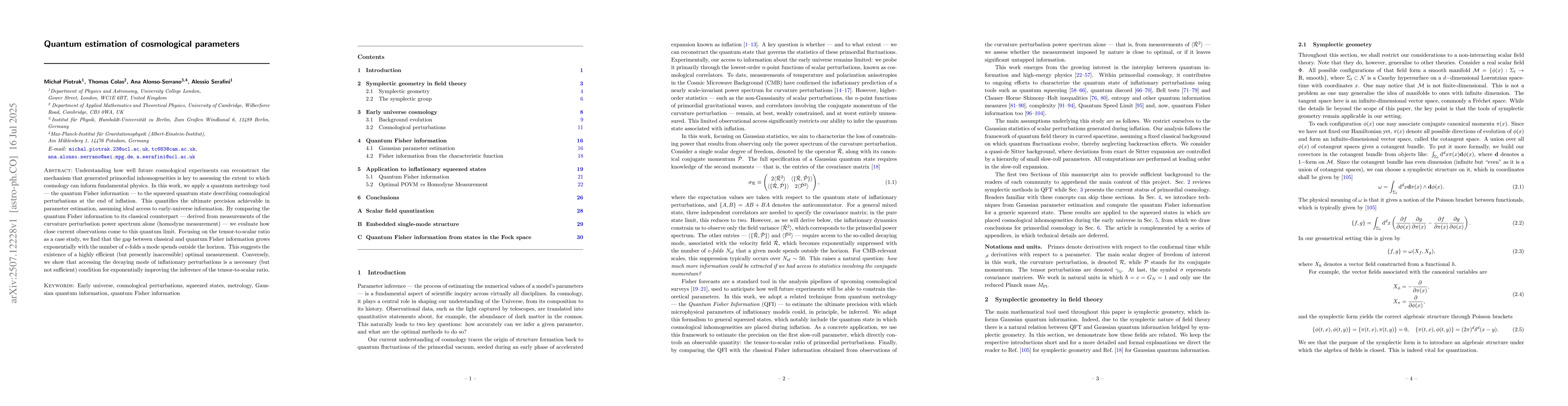Thumbnail for Quantum estimation of cosmological parameters
