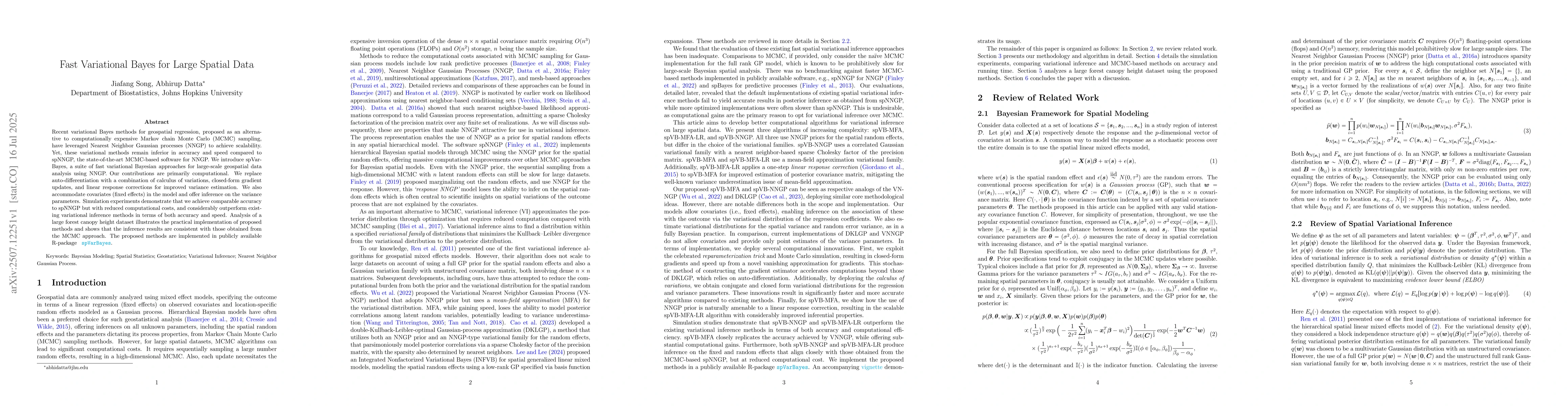 Thumbnail for Fast Variational Bayes for Large Spatial Data