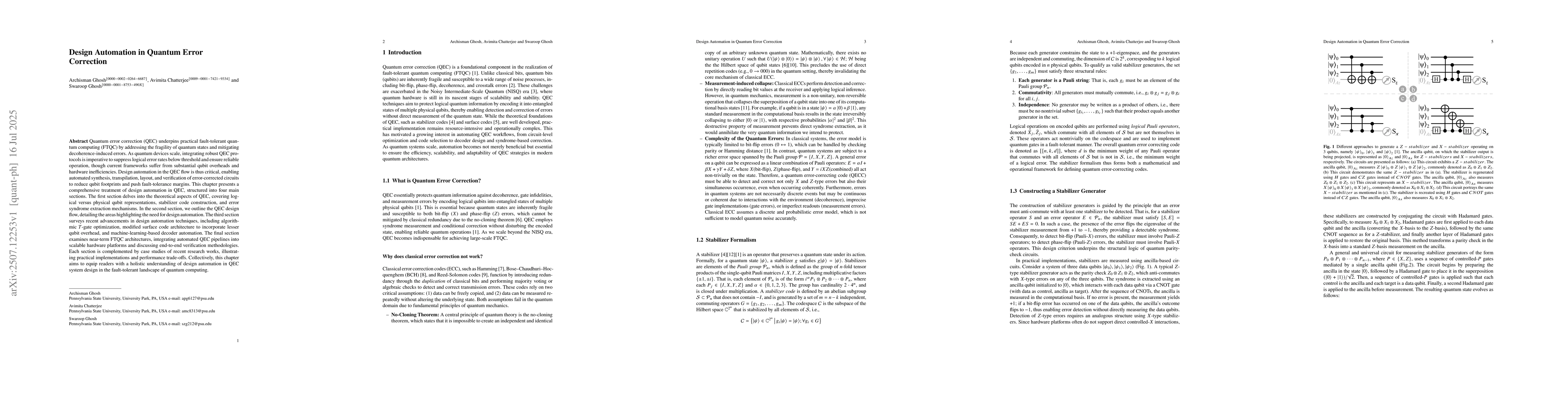 Thumbnail for Design Automation in Quantum Error Correction