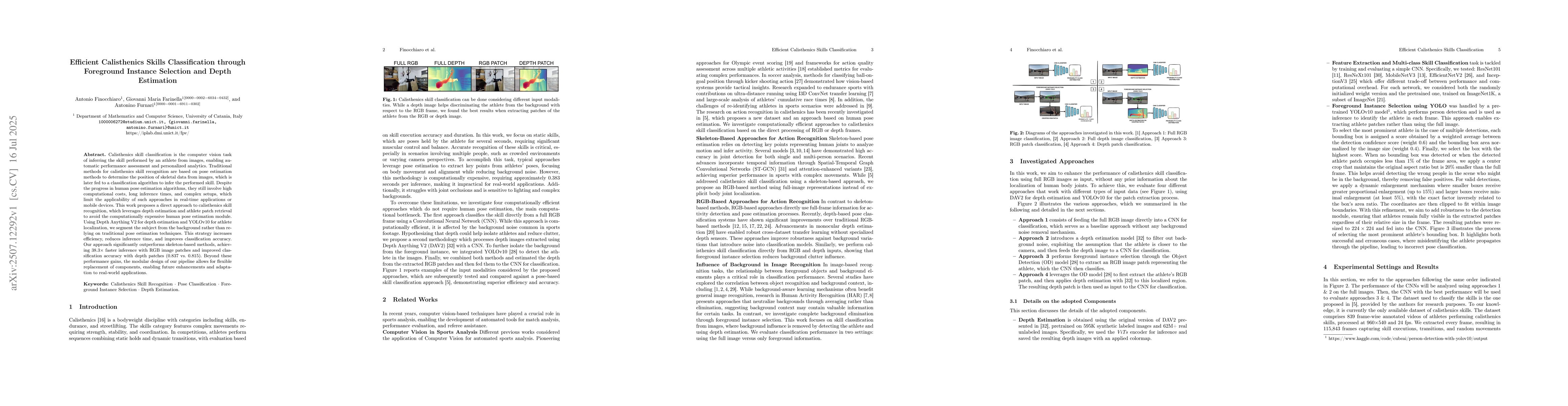 Thumbnail for Efficient Calisthenics Skills Classification through Foreground Instance
  Selection and Depth Estimation