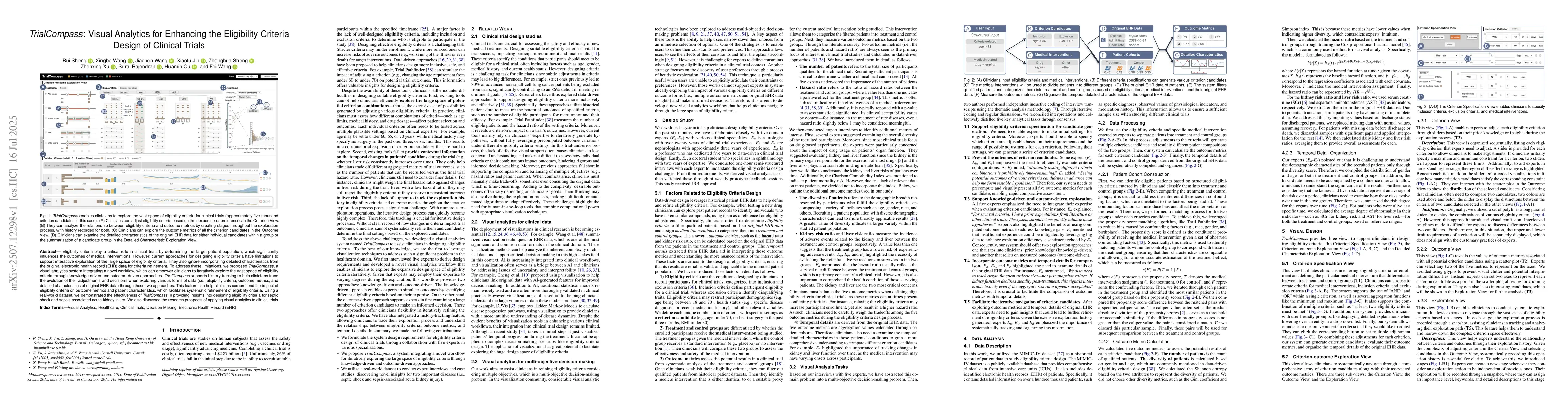 Thumbnail for TrialCompass: Visual Analytics for Enhancing the Eligibility Criteria
  Design of Clinical Trials