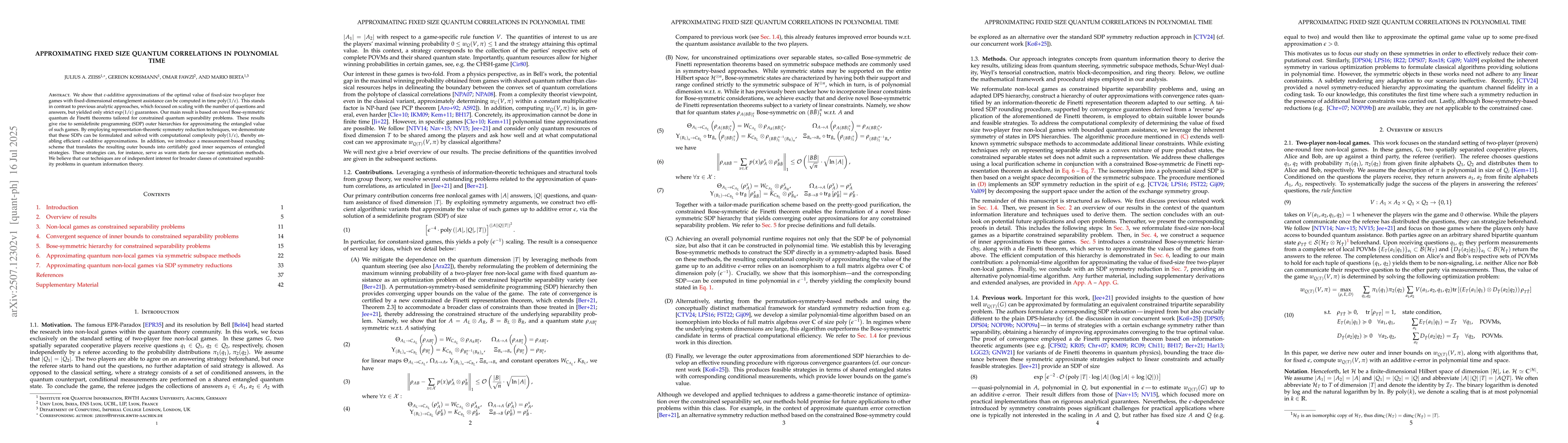 Thumbnail for Approximating fixed size quantum correlations in polynomial time