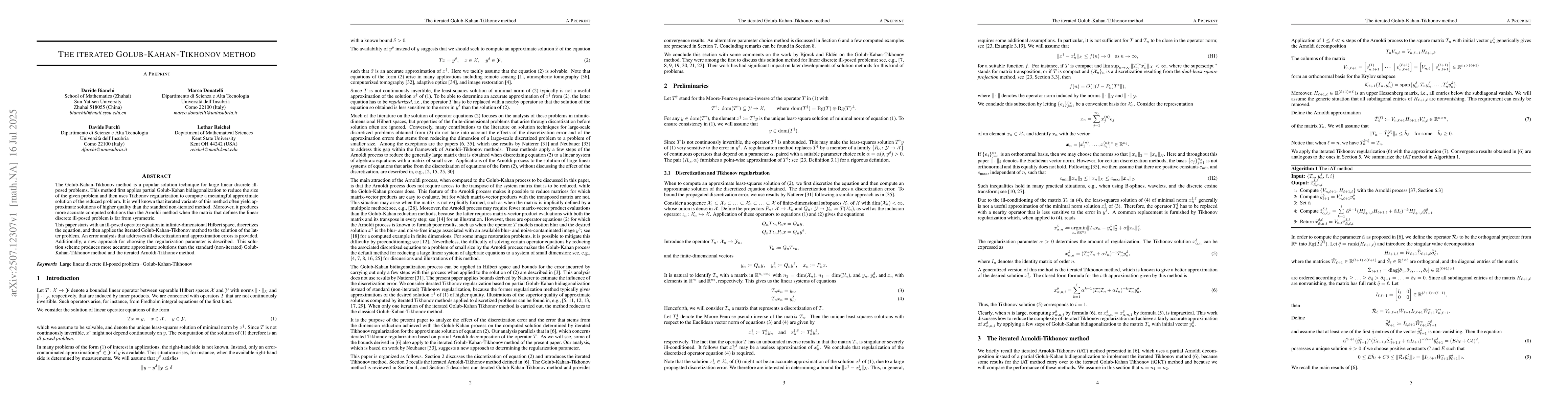 Thumbnail for The iterated Golub-Kahan-Tikhonov method
