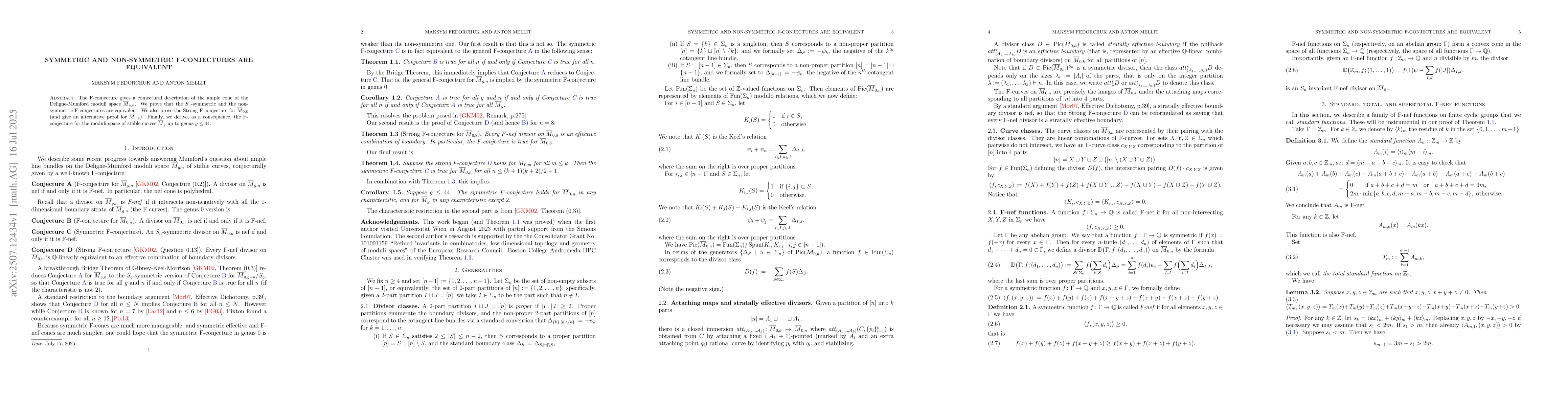 Thumbnail for Symmetric and non-symmetric F-conjectures are equivalent