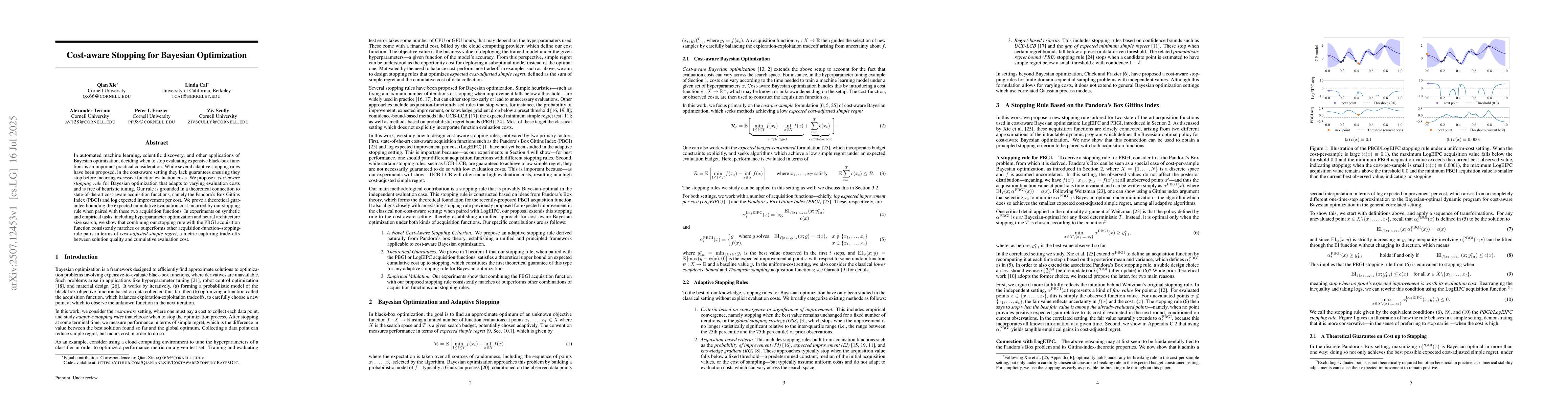 Thumbnail for Cost-aware Stopping for Bayesian Optimization