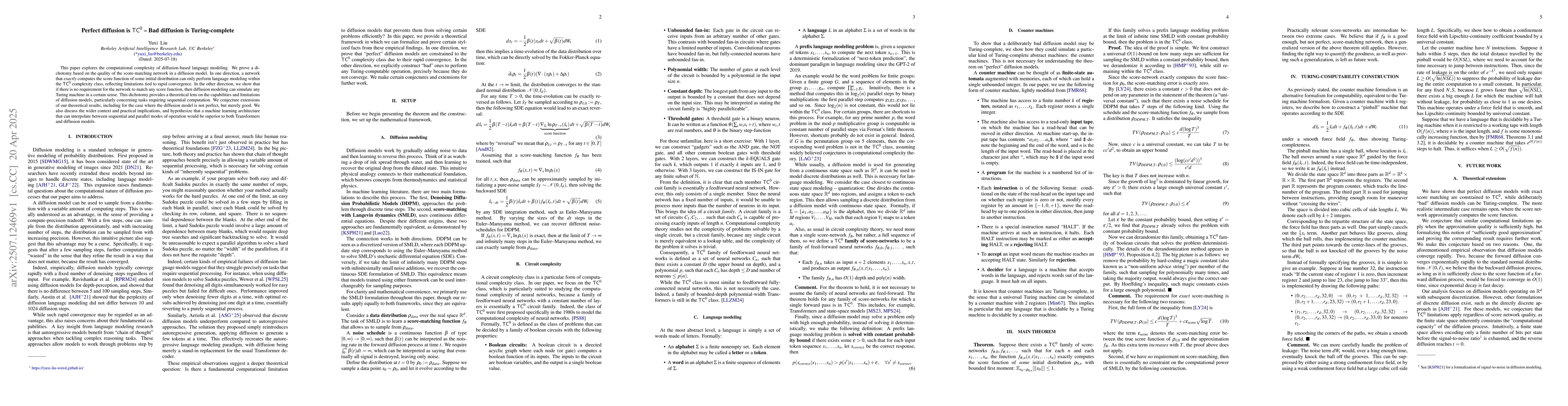 Thumbnail for Perfect diffusion is $\mathsf{TC}^0$ -- Bad diffusion is Turing-complete