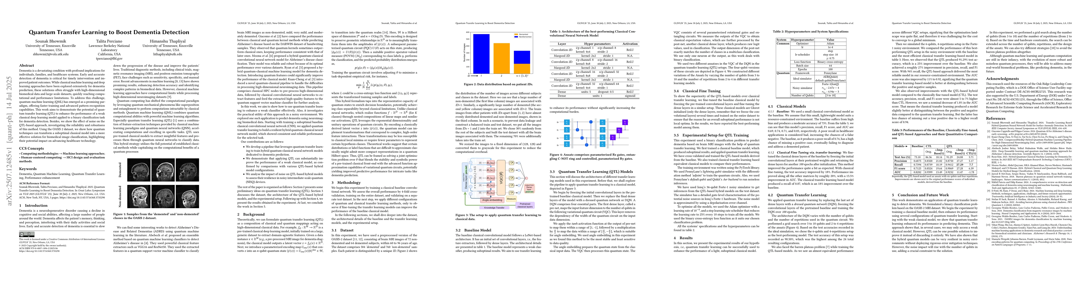 Thumbnail for Quantum Transfer Learning to Boost Dementia Detection