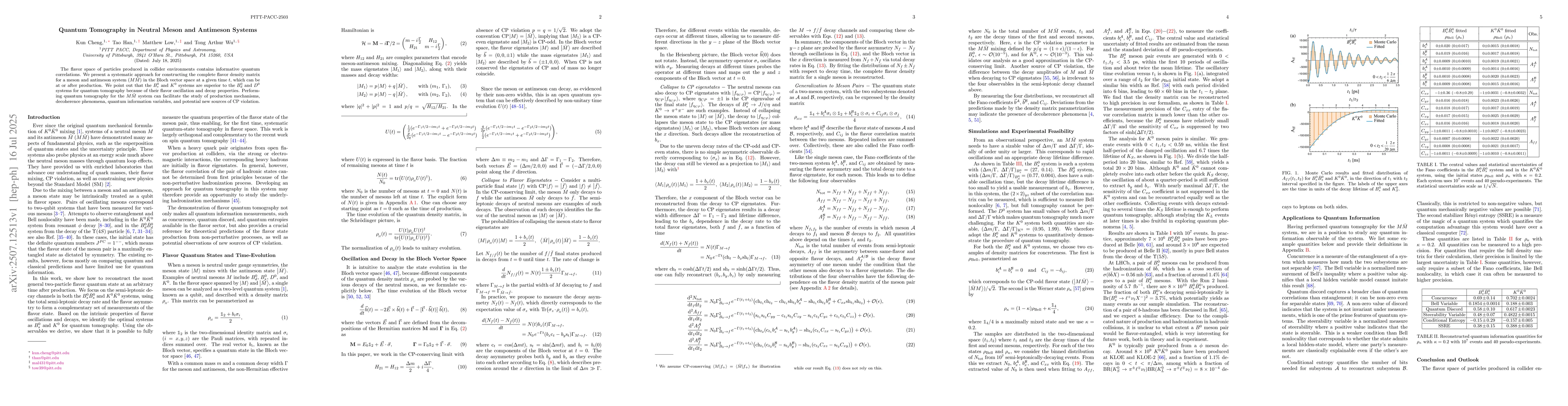 Thumbnail for Quantum Tomography in Neutral Meson and Antimeson Systems
