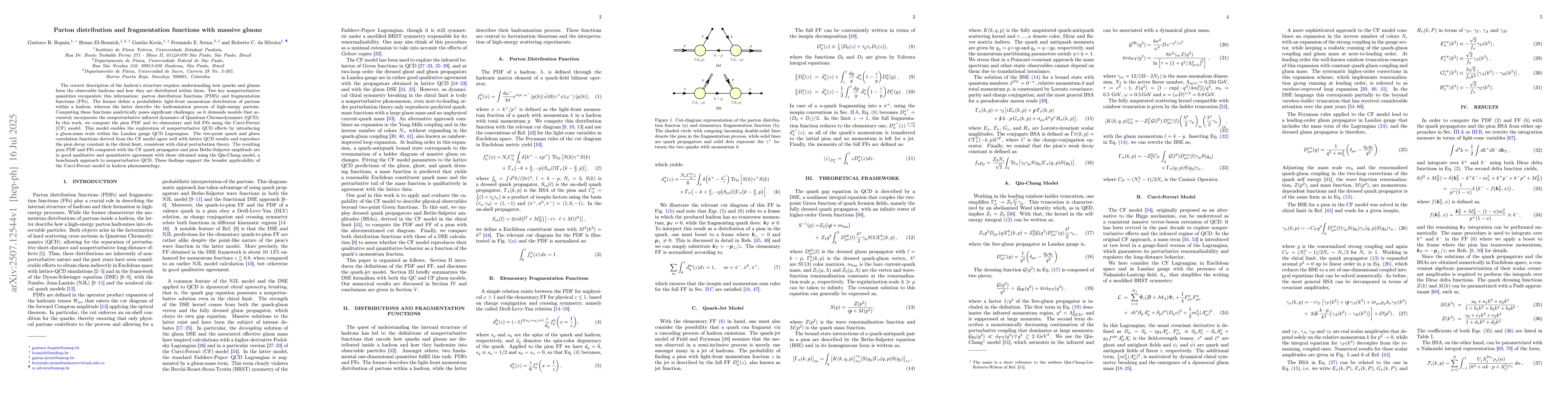 Thumbnail for Parton distribution and fragmentation functions with massive gluons